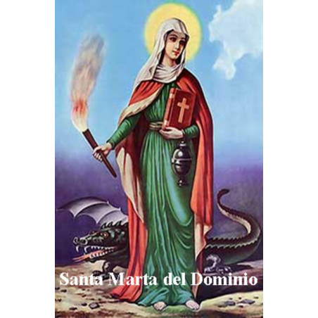 Plastifizierte Briefmarke Heilige Martha der Domäne, 5x7,5cm.