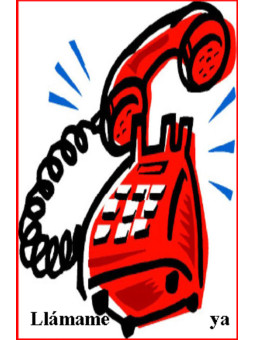 Plastifizierter Abdruck Ruf mich jetzt an, 5x7,5cm.