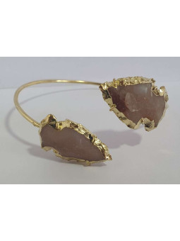 Goldenes Armband Pfeilspitze Mineral Achat Grau