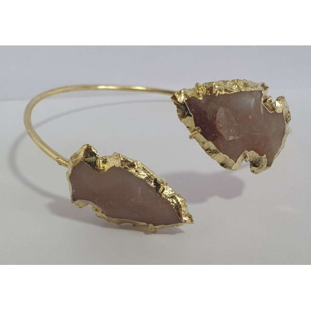 Goldenes Armband Pfeilspitze Mineral Achat Grau