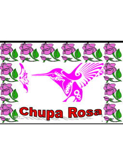 Rose Sauger Plastifizierter Abdruck, 5x7,5cm.