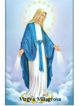 Plastifizierter Abdruck der wundertätigen Jungfrau. 5x7,5cm