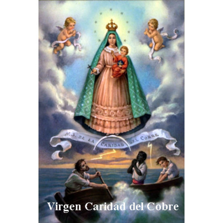 Jungfrau Caridad del Cobre Plastifizierter Abdruck. 5x7,5cm