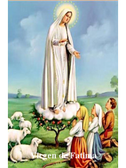 Jungfrau von Fatima Plastifizierter Abdruck. 5x7,5cm