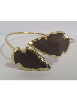 Goldenes Armband Goldene Pfeilspitze Mineral Jaspis Rot