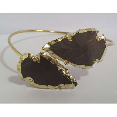 Goldenes Armband Goldene Pfeilspitze Mineral Jaspis Rot