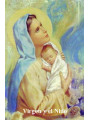 Plastifizierter Abdruck Jungfrau Maria mit Kind, 5x7,5cm.