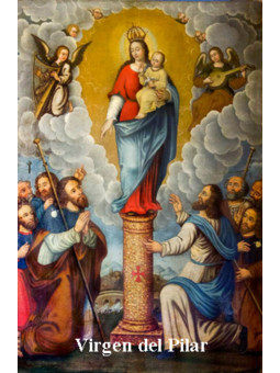 Jungfrau von Pilar Plastifizierter Abdruck, 5x7,5cm.