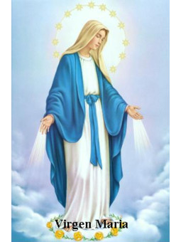 Jungfrau Maria Plastifizierter Abdruck, 5x7,5cm.