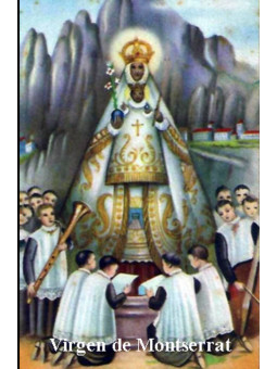 Jungfrau von Montserrat Plastifizierter Abdruck. 5x7,5cm