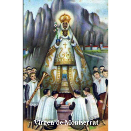 Jungfrau von Montserrat Plastifizierter Abdruck. 5x7,5cm