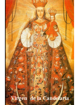 Jungfrau von Candelaria Plastifizierter Abdruck. 5x7,5cm