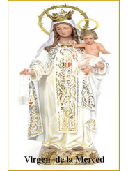 Plastifizierter Abdruck Virgen de la Merced. 5x7,5cm