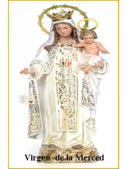 Plastifizierter Abdruck Virgen de la Merced. 5x7,5cm