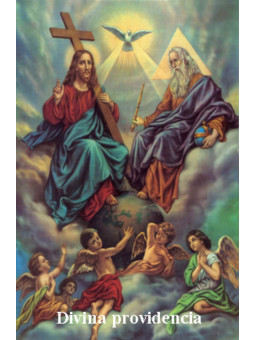 Göttliche Vorsehung Plastifizierter Abdruck. 5x7,5cm