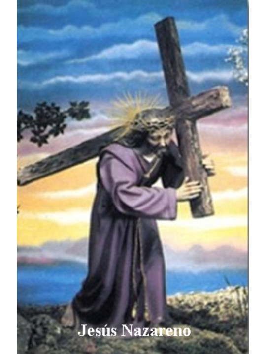 Plastifizierter Abdruck von Jesus von Nazareth, 5x7,5cm.