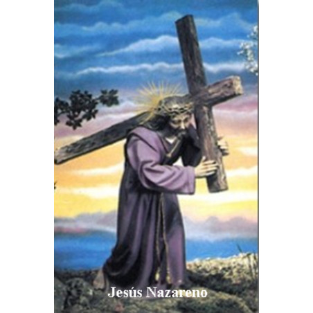 Plastifizierter Abdruck von Jesus von Nazareth, 5x7,5cm.