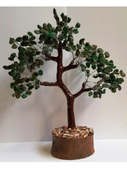 Mineralbaum Kristallquarz mit Naturholzsockel