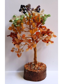 Minerabaum Carneola mit natürlichem Holzsockel