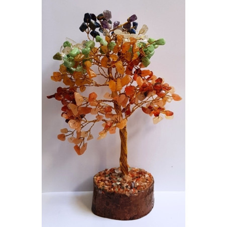 Minerabaum Carneola mit natürlichem Holzsockel