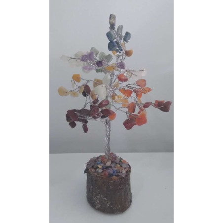 Mineralbaum Lapisazuli mit Metall und Naturholz Basis. Kleine Größe.