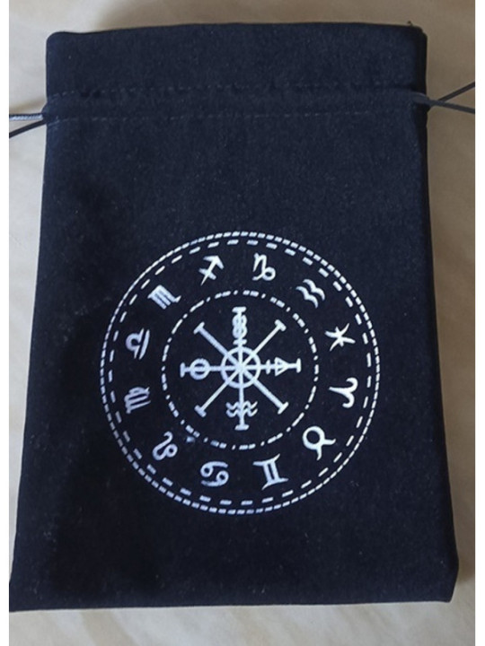 Schwarze Tarot-Tasche für astrologische Zeichen 18cm X 13cm