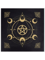 Filz Tarotmatte Pentagramm und Monde 49cm X 49cm