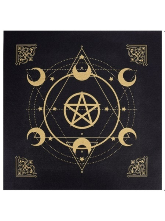 Filz Tarotmatte Pentagramm und Monde 49cm X 49cm