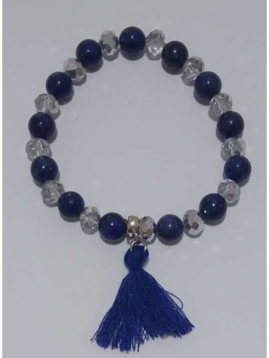 Kamel-Jaspis Mineralien-Armband mit Quaste