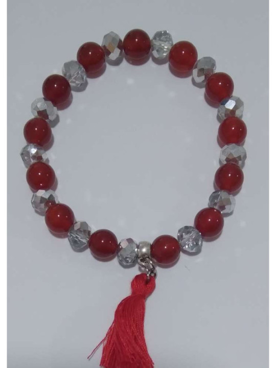 Lavastein Mineralien-Armband mit Quaste