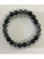 Elastisches Schneeflocke-Obsidian Armband
