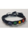 Schwarzer Armreif mit 7 Chakra-Mineralien