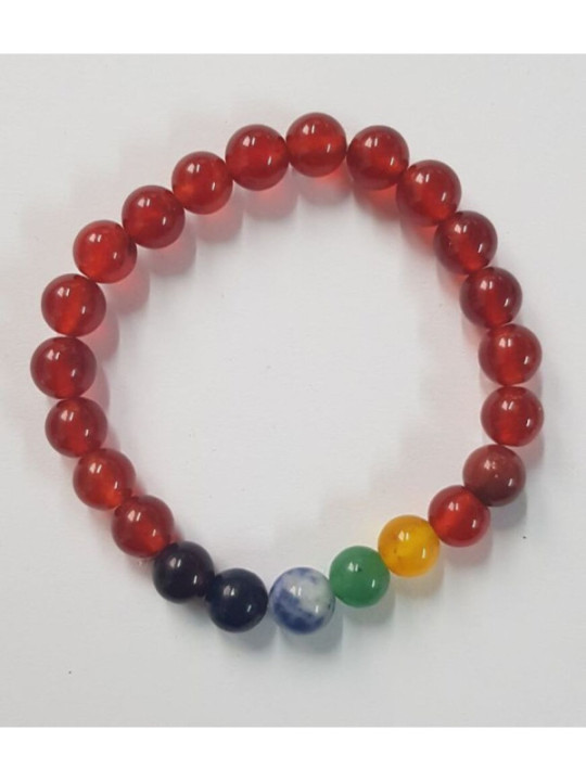 Karneol Rotes Mineral Armband 7 Chakren