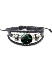Leuchtendes verstellbares Lederarmband Schütze Sternbild