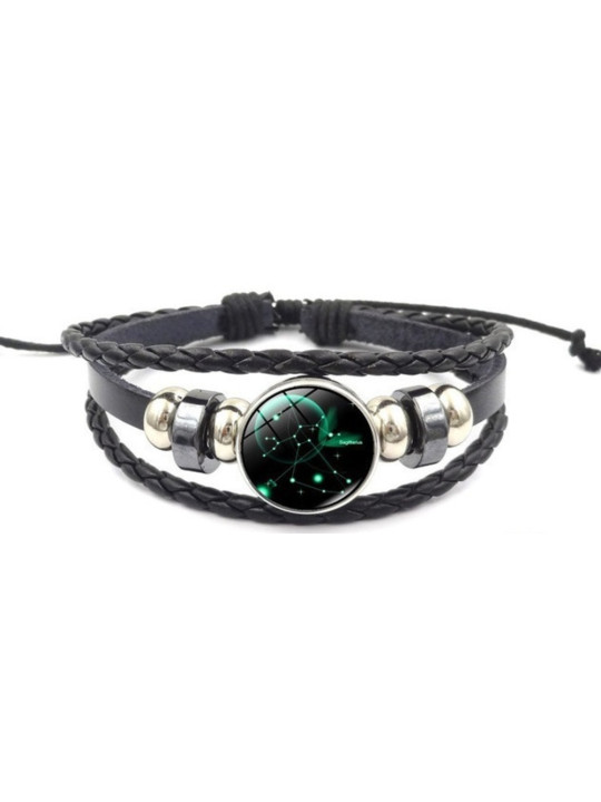 Leuchtendes verstellbares Lederarmband Schütze Sternbild