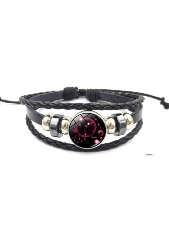 Leuchtendes verstellbares Lederarmband Skorpion Sternbild