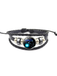 Leuchtendes verstellbares Lederarmband Stier Sternbild