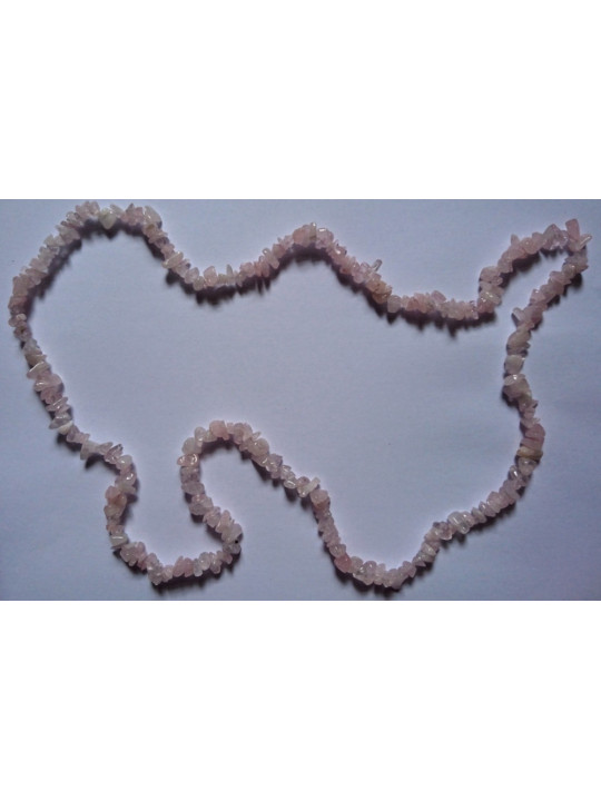 Rosenquarz Mineralien-Chip Halskette 90cm