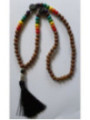 Buddhistische Halskette 7 Chakra Holz und Vulkanstein mit Buddha Amulett