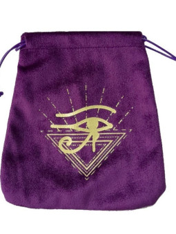 Lila Tarot-Beutel mit Auge des Horus 16,5cm X 15cm