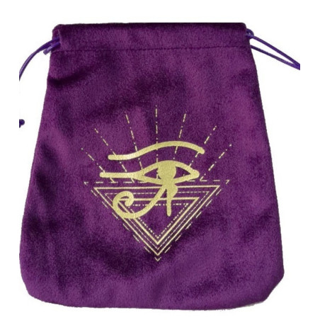 Lila Tarot-Beutel mit Auge des Horus 16,5cm X 15cm