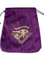 Lila Tarot-Beutel mit Auge des Horus 16,5cm X 15cm