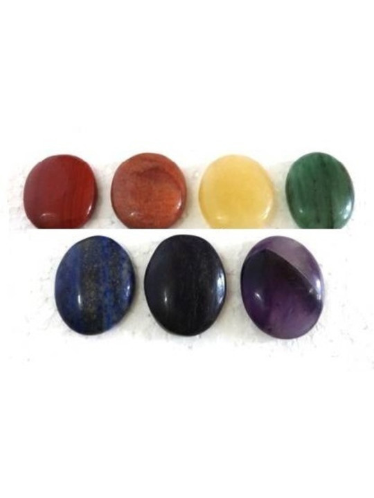 Packung mit den 7 Chakra-Mineralien 3cm bis 3,5cm
