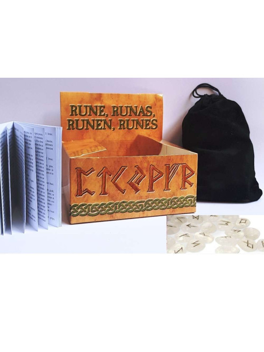 Runen Bergkristall, inkl Anleitung, Etui und Tasche