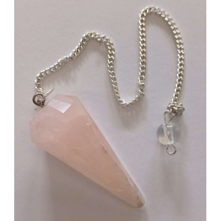 Pendel Rosenquarz Facettiertes Mineral 3cm bis 4cm
