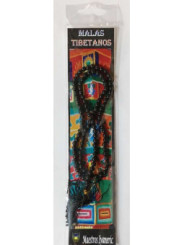 Tibetische Mala, 108 Schwarzer Jaspis-Perlen 60cm