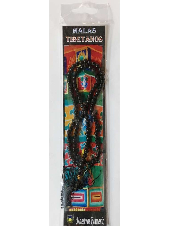 Tibetische Mala, 108 Schwarzer Jaspis-Perlen 60cm