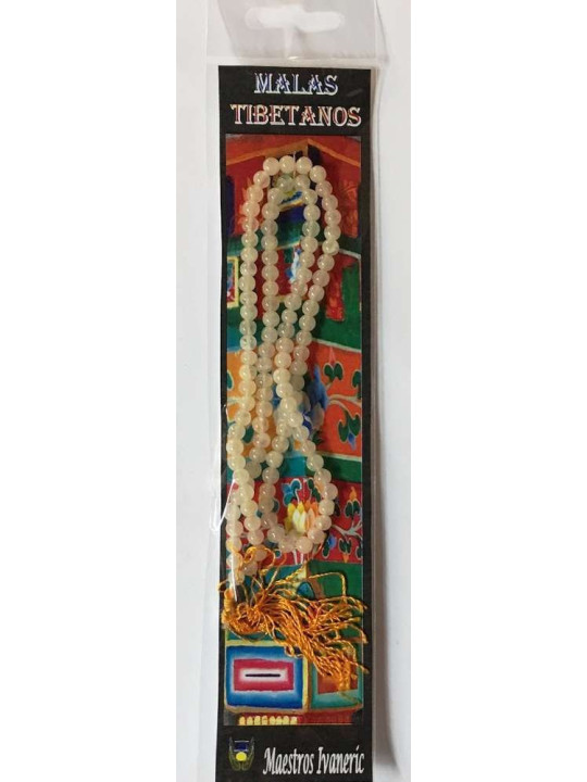 Tibetische Mala, 108 Gelbe Aventurin-Perlen 60cm