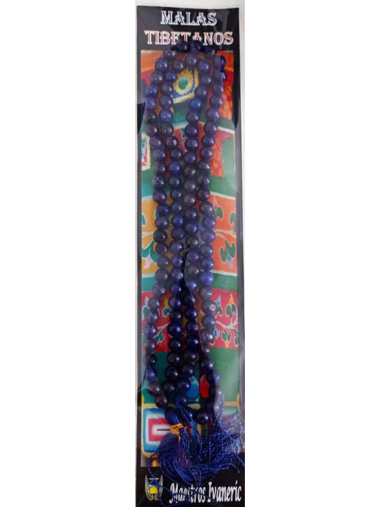 Tibetische Mala, 108 Lapizlazuli-Perlen 60cm