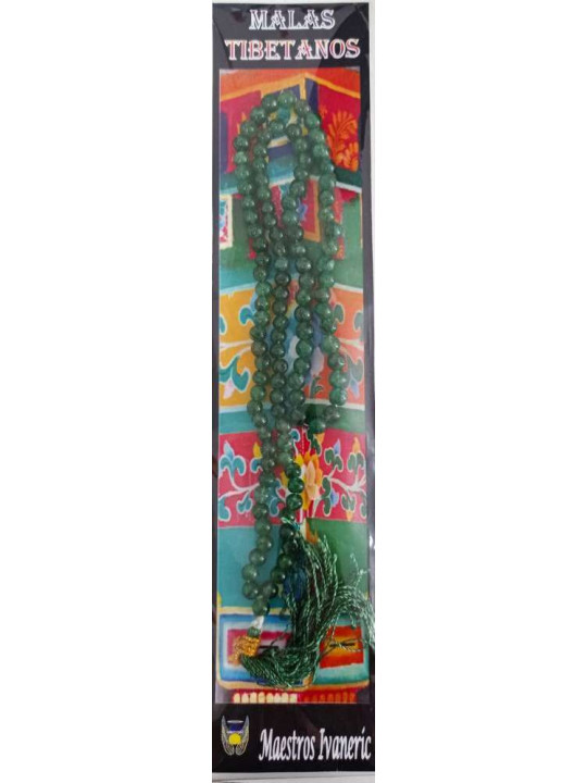 Tibetische Mala, 108 Grüner Jaspis-Perlen 60cm